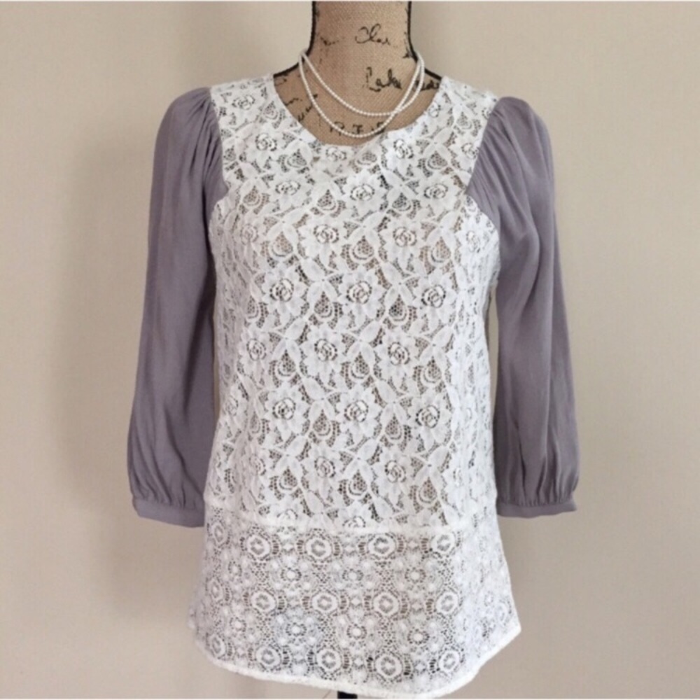 •Maeve• lace peplum top